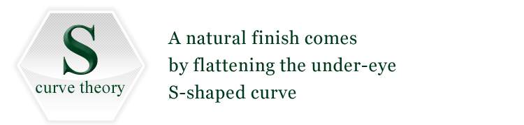 A natural finish comes by flattening the under-eye S-shaped curve