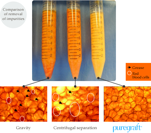 Comparison of removal of impurities